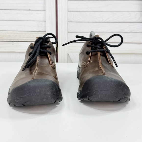Keen Boston III Leather Lace Up Loafers Casual Shoes Chunky Brown Mens 10 - Picture 2 of 11
